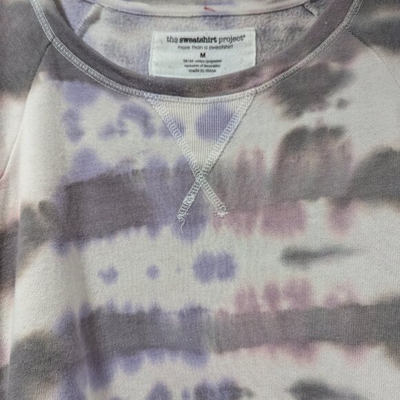 The Sweatshirt Project Long Sleeve Tie Dye Round Neck Bottom Tie Sweater Sz M - Picture 5 of 7